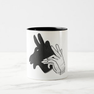 Hand Silhouette Billy Goat Tweekleurige Koffiemok