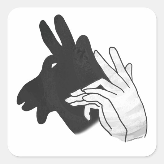 Hand Silhouette Billy Goat Vierkante Sticker (Voorkant)