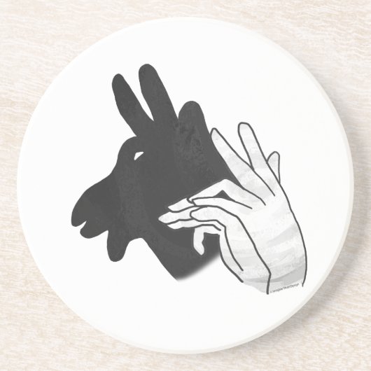 Hand Silhouette Billy Goat Zandsteen Onderzetter (Voorkant)