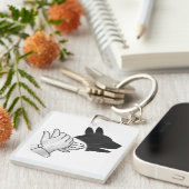 Hand Silhouette Black Dog Sleutelhanger (Voorkant Rechts)