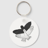 Hand Silhouette Black Eagle Sleutelhanger (Voorkant)