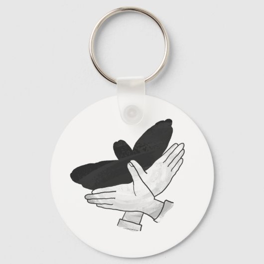 Hand Silhouette Black Eagle Sleutelhanger (Voorkant)
