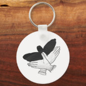 Hand Silhouette Black Eagle Sleutelhanger (Voorkant)