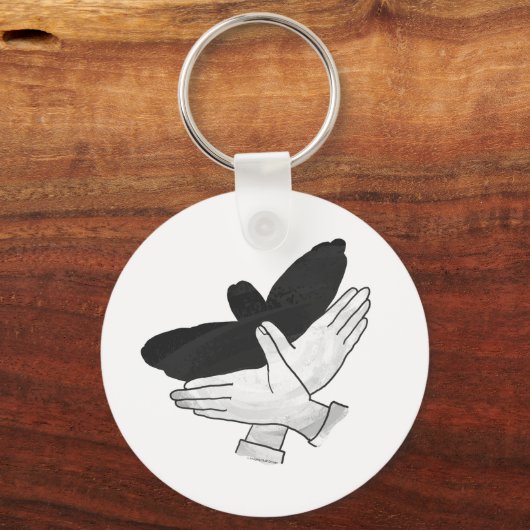 Hand Silhouette Black Eagle Sleutelhanger (Voorkant)