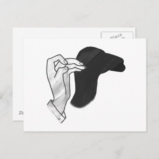 Hand Silhouette Camel Briefkaart (Voorkant / Achterkant)