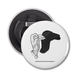 Hand Silhouette Camel Button Flesopener
