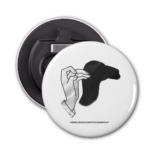 Hand Silhouette Camel Button Flesopener (Voorkant)