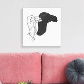 Hand Silhouette Camel Canvas Afdruk (Insitu (Woonkamer))