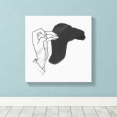 Hand Silhouette Camel Canvas Afdruk (Insitu (Houten vloer))