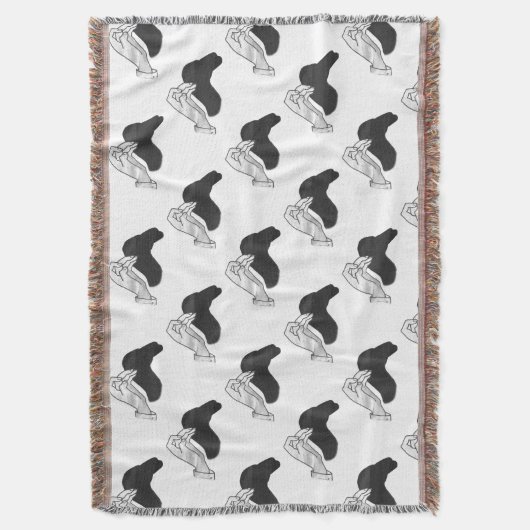Hand Silhouette Camel Deken (Voorkant Verticaal)