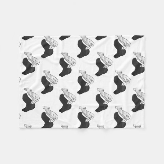 Hand Silhouette Camel Fleece Deken (Voorkant (Horizontaal))