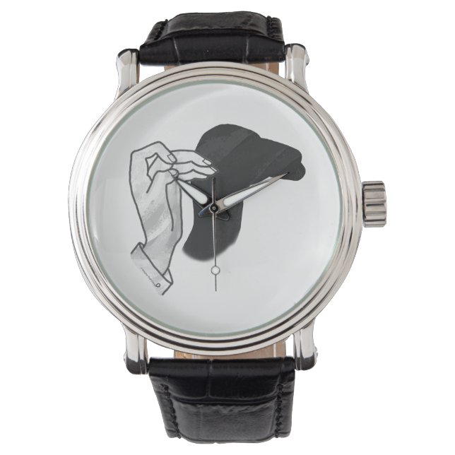 Hand Silhouette Camel Horloge (Voorkant)