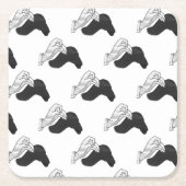 Hand Silhouette Camel Kartonnen Onderzetters (Voorkant)