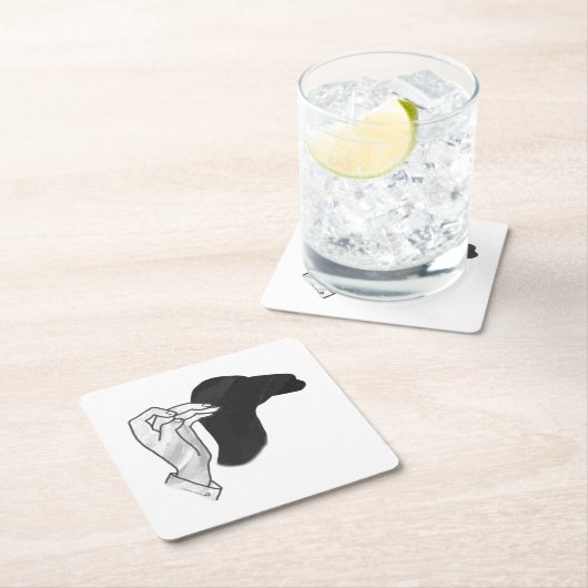 Hand Silhouette Camel Kartonnen Onderzetters (Insitu)