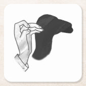 Hand Silhouette Camel Kartonnen Onderzetters (Voorkant)