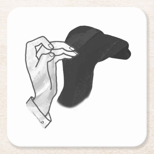 Hand Silhouette Camel Kartonnen Onderzetters (Voorkant)