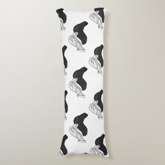 Hand Silhouette Camel Lichaamskussen (Voorkant Verticaal)