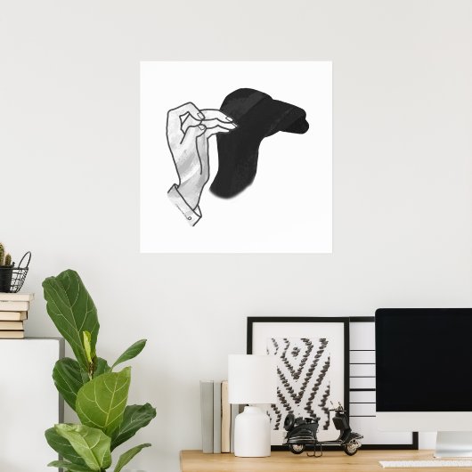 Hand Silhouette Camel Poster (Thuiskantoor)