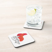 Hand Silhouette Camel Red Bier Onderzetter (Rechterzijde)