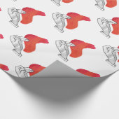 Hand Silhouette Camel Red Cadeaupapier (Hoek)