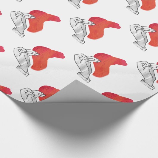 Hand Silhouette Camel Red Cadeaupapier (Hoek)