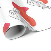 Hand Silhouette Camel Red Cadeaupapier (Rol Hoek)