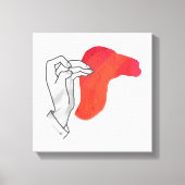 Hand Silhouette Camel Red Canvas Afdruk (Voorkant)