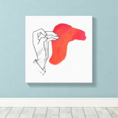 Hand Silhouette Camel Red Canvas Afdruk (Insitu (Houten vloer))