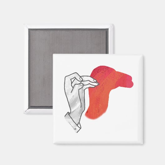 Hand Silhouette Camel Red Magneet (Voorkant / Achterkant)