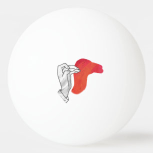 Hand Silhouette Camel Red Pingpongbal