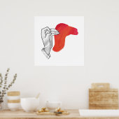 Hand Silhouette Camel Red Poster (Keuken)