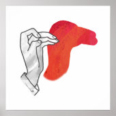 Hand Silhouette Camel Red Poster (Voorkant)