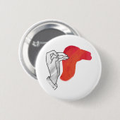 Hand Silhouette Camel Red Ronde Button 5,7 Cm (Voorkant /achterkant)