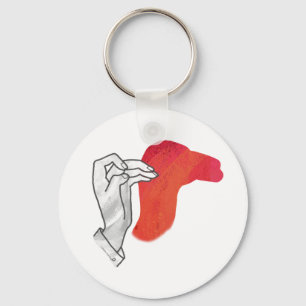 Hand Silhouette Camel Red Sleutelhanger