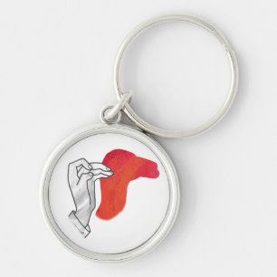 Hand Silhouette Camel Red Sleutelhanger