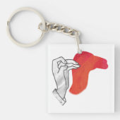 Hand Silhouette Camel Red Sleutelhanger (voorkant)