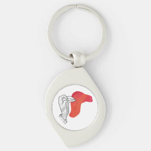 Hand Silhouette Camel Red Sleutelhanger