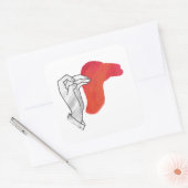 Hand Silhouette Camel Red Vierkante Sticker (Envelop)