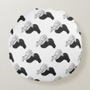 Hand Silhouette Camel Rond Kussen