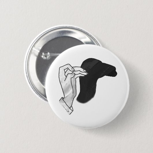 Hand Silhouette Camel Ronde Button 5,7 Cm (Voorkant /achterkant)
