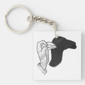 Hand Silhouette Camel Sleutelhanger (voorkant)