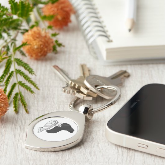 Hand Silhouette Camel Sleutelhanger (Zijkant)