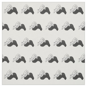 Hand Silhouette Camel Stof
