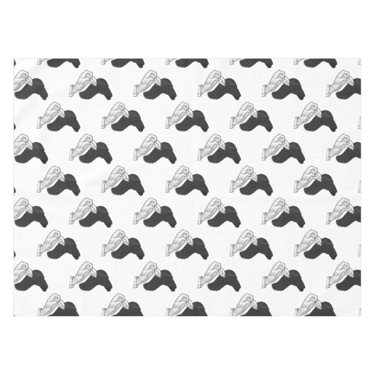 Hand Silhouette Camel Tafelkleed (Voorkant (Horizontaal))