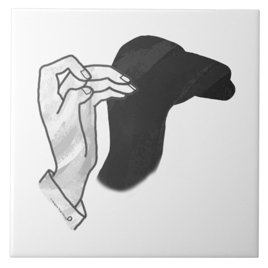 Hand Silhouette Camel Tegeltje (Voorkant)