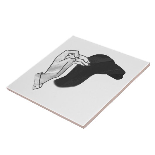 Hand Silhouette Camel Tegeltje (Zijkant)