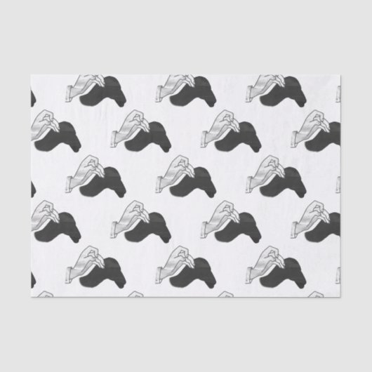 Hand Silhouette Camel Tissuepapier (Voorkant)