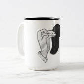 Hand Silhouette Camel Tweekleurige Koffiemok (Voorkant links)