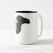 Hand Silhouette Camel Tweekleurige Koffiemok (Voorkant rechts)