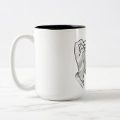 Hand Silhouette Camel Tweekleurige Koffiemok (Links)